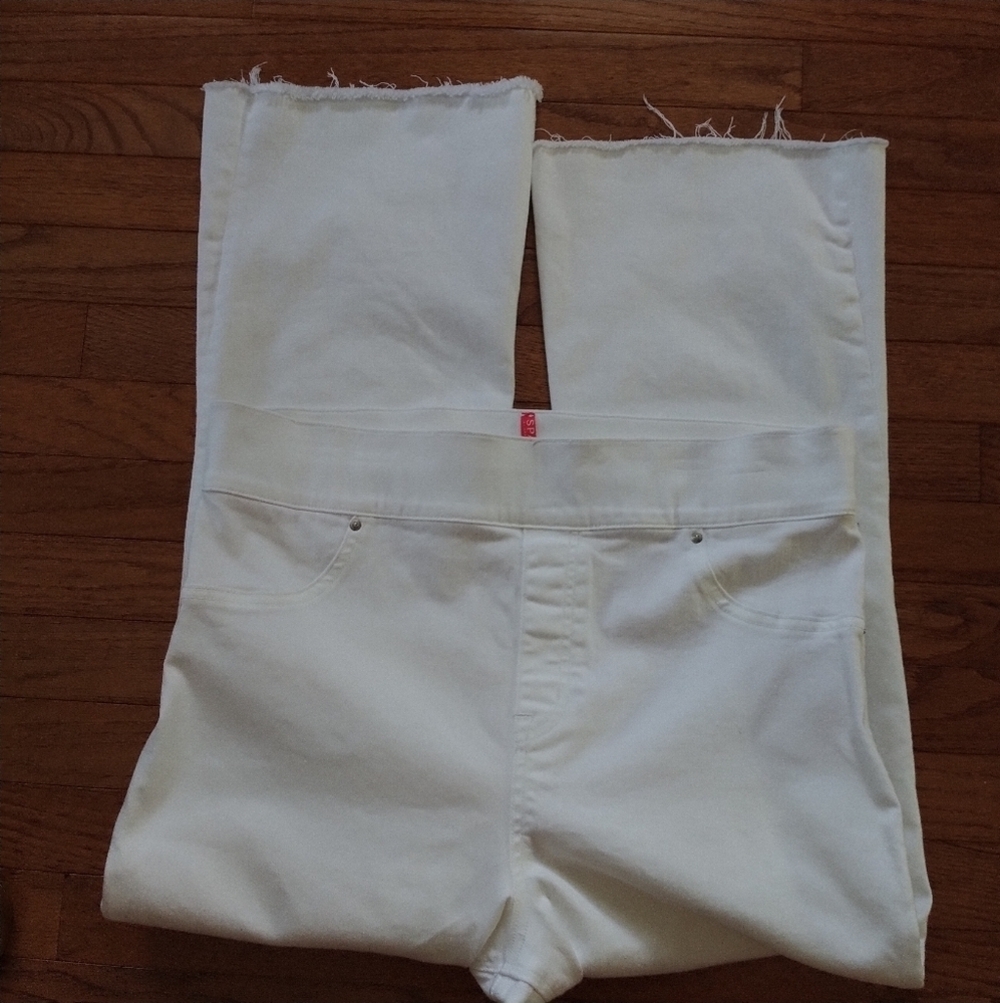 SPANX White Slim Panel Ankle Raw Hem Jegging Jeans 1X - Picture 2 of 15